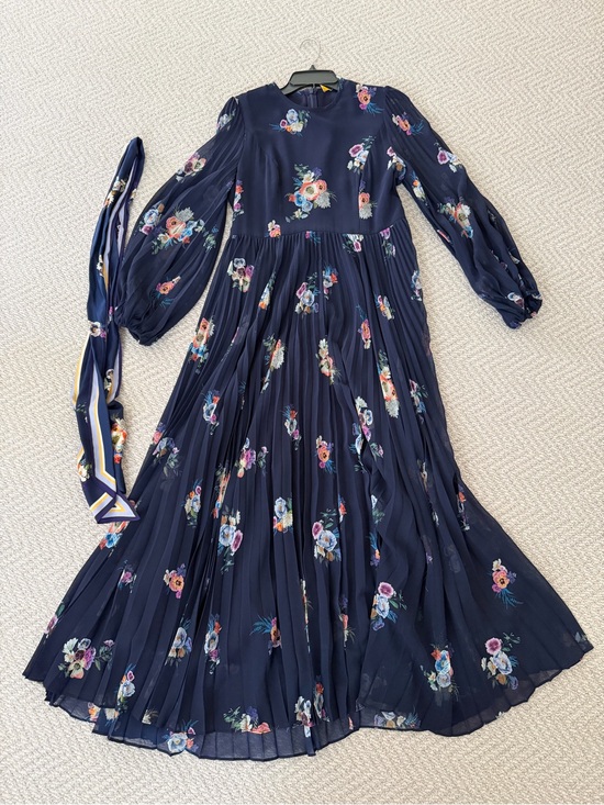 Zimmermann Dresses & Skirts - Zimmermann Navy Floral Pleated Maxi Dress with Long Sleeves